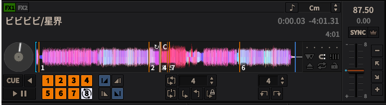 8個しかホットキューのボタンが無い